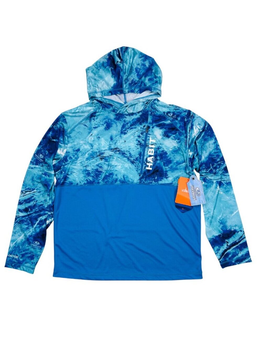 Habit Mossy Oak Fishing Large UPF 40 Shirt Hoodie Beach Performance Layer